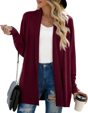 GRECERELLE Women's Long Sleeve Open Front Lightweight Casual Business Dressy Cardigan Sweater Fall Winter