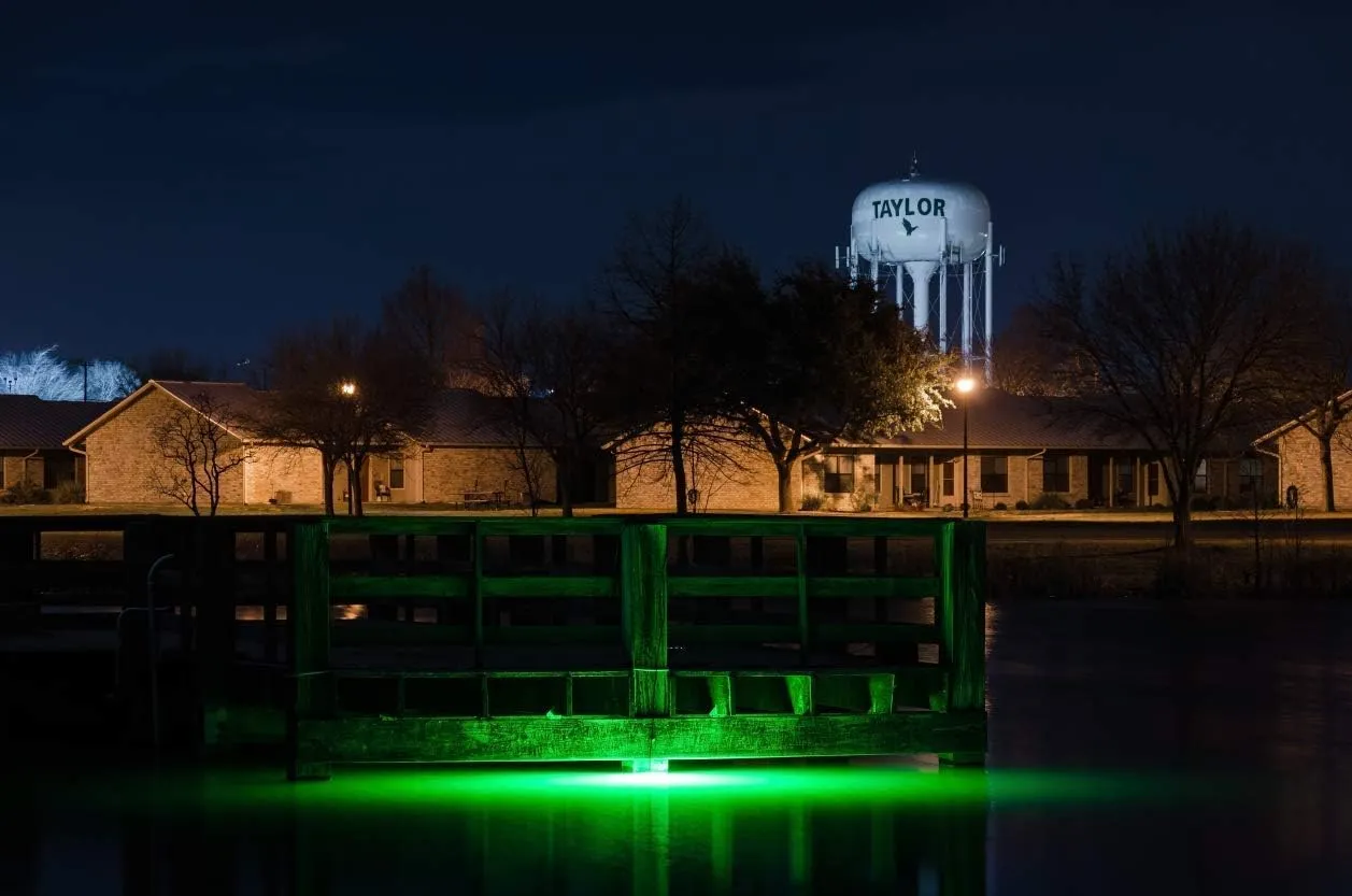 Green Blob Outdoors New Underwater Fishing Light 110 Volt for Docks, LED with Photocell Timer & Remote Control 7500/15000/30000 Lumen Fish Attracting Light, Snook, Crappie, Made in Texas