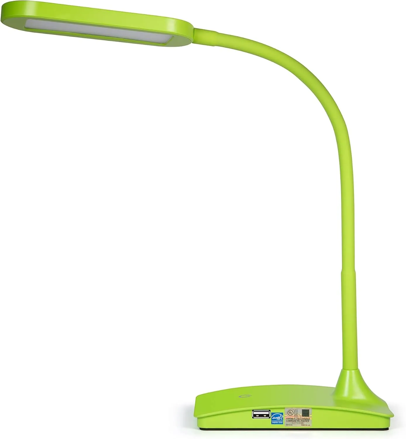 Green Desk Lamps for Home Office - Super Bright Small Desk Lamp with USB Charging Port, a Perfect LED Desk Light as Study Lamp, Bedside Reading Lights