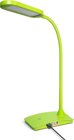 Green Desk Lamps for Home Office - Super Bright Small Desk Lamp with USB Charging Port, a Perfect LED Desk Light as Study Lamp, Bedside Reading Lights