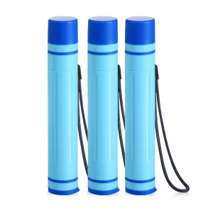 Greeshow Portable Water Filter Straw, Personal Water Filtration System, Replaceable Filter Cartridge, Outdoor Water Purifier Emergency Survival Gear for Hiking Camping Backpacking, GS-28H1, 3 Pack