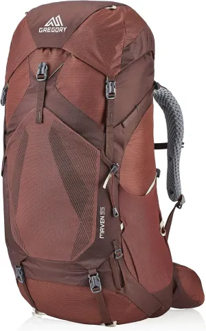 Gregory Maven 55L Women's Backpacking Pack, Breathable Backpanel and Shoulder Harness, Raincover Included, Built-In Hydration Sleeve (Reservoir Not Included), Extra Small/Small, Rosewood Red