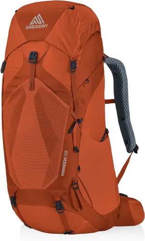 Gregory Paragon 58L Unisex Lightweight Backpacking Pack, Breathable Backpanel, Raincover Included, Water Bladder Sleeve (Reservoir not Included), Medium/Large, Ferrous Orange