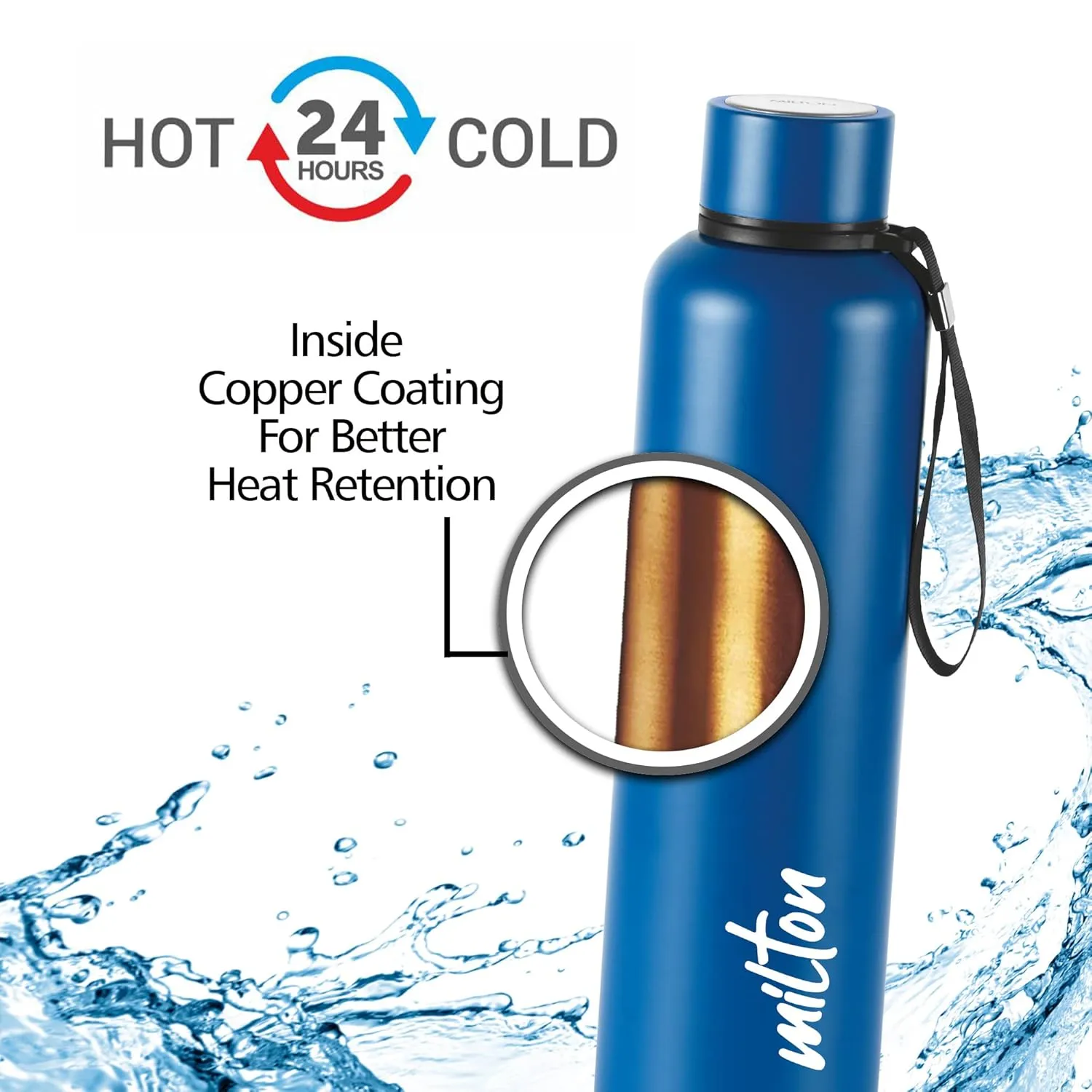 Grey Beach 3D UV Printed Aura Thermosteel Bottle (Milton)