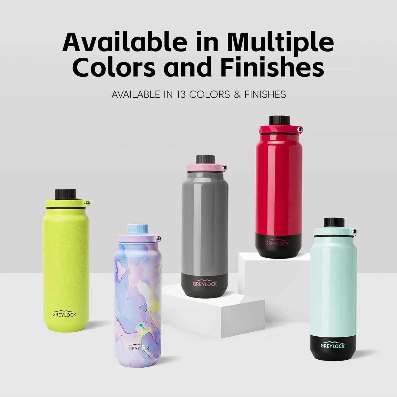 GREYLOCK 32 oz Insulated Water Bottle with Straw Lid, Leakproof Reusable Stainless Steel Vacuum Flask, 24hr Cold & Hot, Carry Handle & Silicone Spout, BPA-Free for Gym, Hiking, Travel,Teal