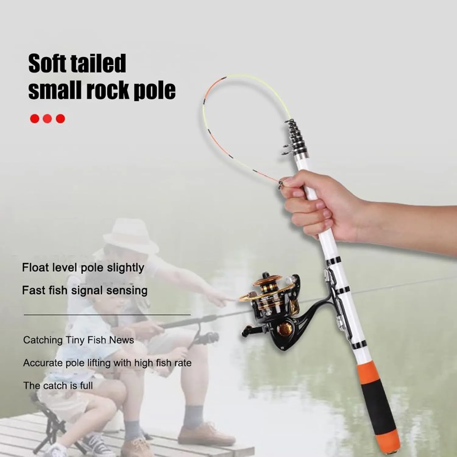GRFIT Portable Telescopic Mini Fishing Rod Ultra Hard Carbon Fiber Feeder Swivel 1.8/2.1/2.4/2.7/3.0M Portable Fishing Rod