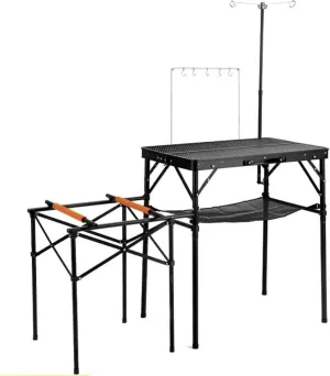 GridS Folding Table Outdoor Camping Table Picnic Equipment Easy to Install Mobile Kitchen Stove,Outdoor Cooking Station