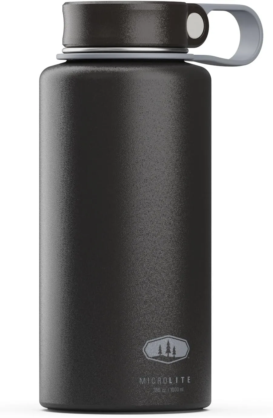 GSI Outdoors Microlite 1000 Twist - Vacuum Insulated Stainless Steel Water Bottle, Double Wall Thermal Flask, Black, 32 Ounces
