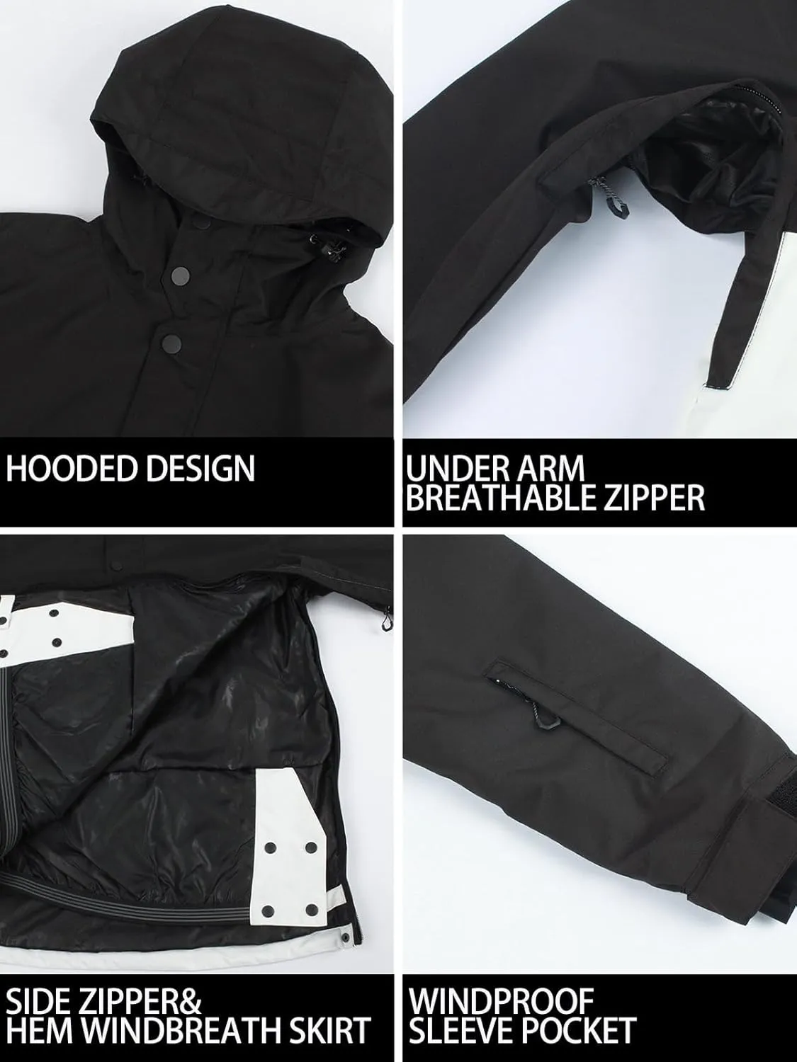 GSOU SNOW Women Ski Jacket Snow Coat Waterproof Windproof Snowboarding Jacket Coat Insulated Warm Winter