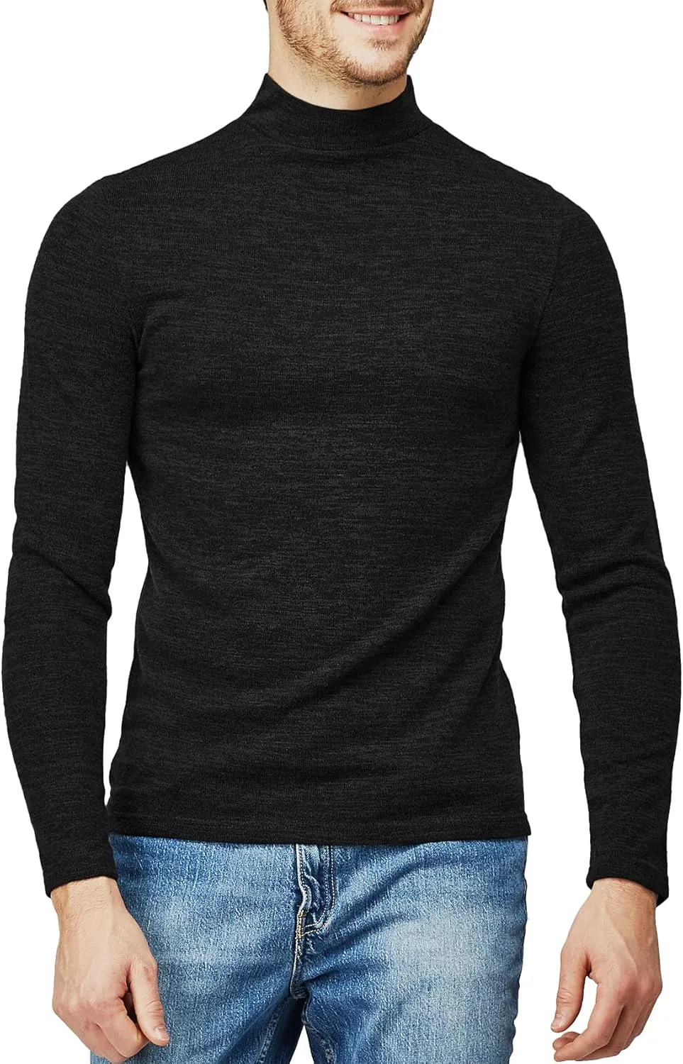 H2H Mens Lightweight Slim Fit Turtleneck Pullover Casual Long Sleeve