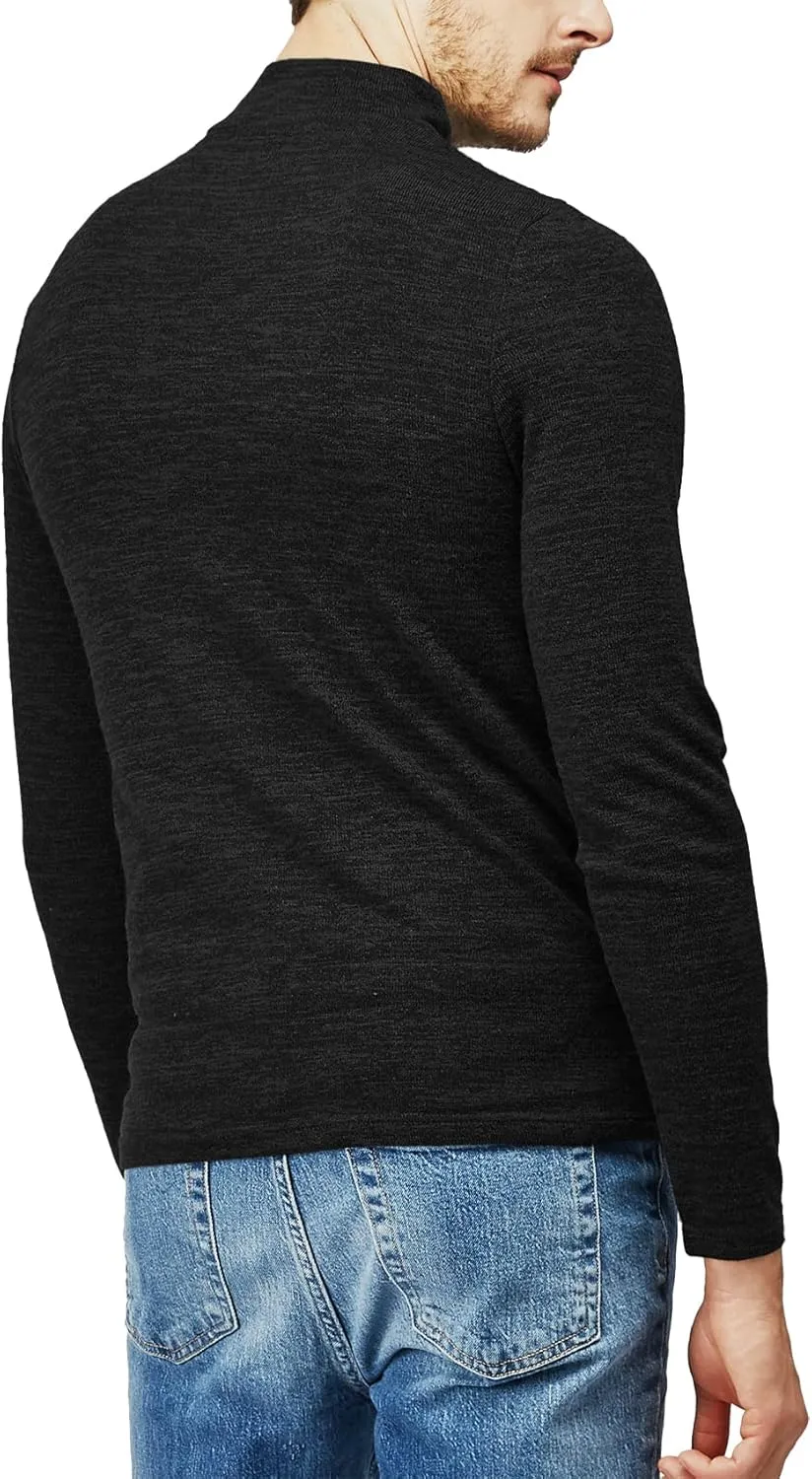H2H Mens Lightweight Slim Fit Turtleneck Pullover Casual Long Sleeve