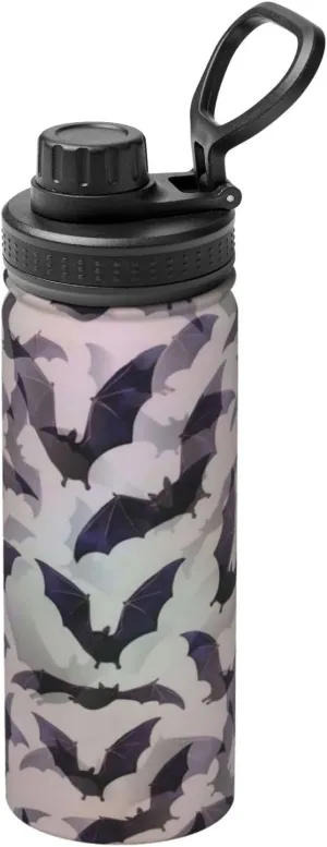 Halloween Bats Grey Sports Insulated Water Bottle - Premium 18 oz. Stainless Steel Hydration Bottle for Outdoor Enthusiasts