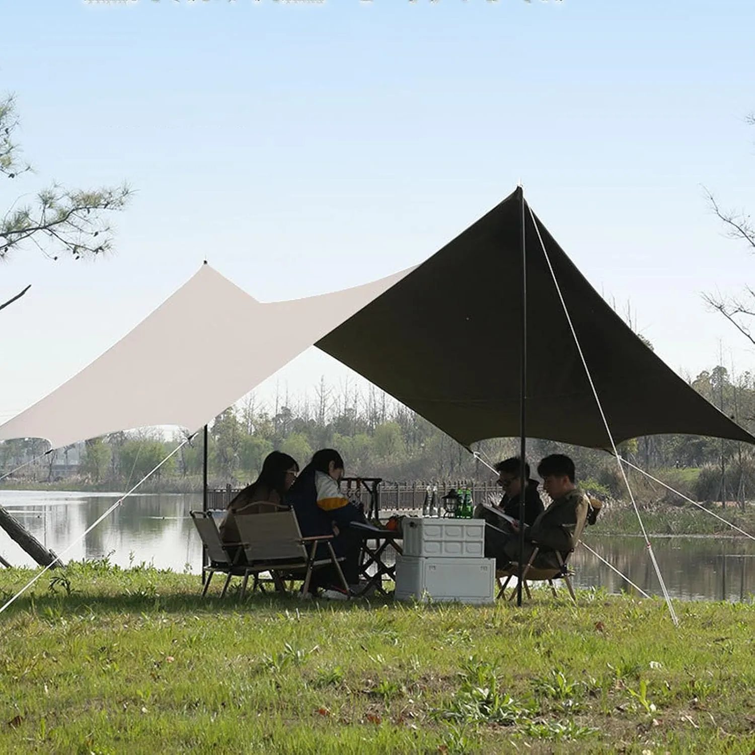 Hammock Tarp, Hammock Tent - Sun Shades Outdoor Patio - Camping Gear Must Haves/Easy Set Up Including Tent Stakes and Carry Bag (Size : 520 * 450cm/17 * 14.8ft)