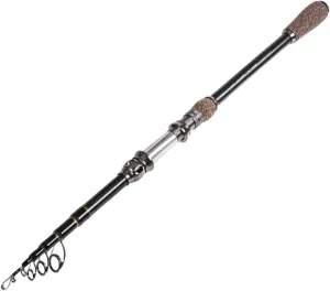 HANABASS 1.8M Telescopic Fishing Rod Portable Sea Fishing Pole with Ergonomic Handle Tangle Design for Freshwater Saltwater Fishing for Lake River Ocean Reservoir Use