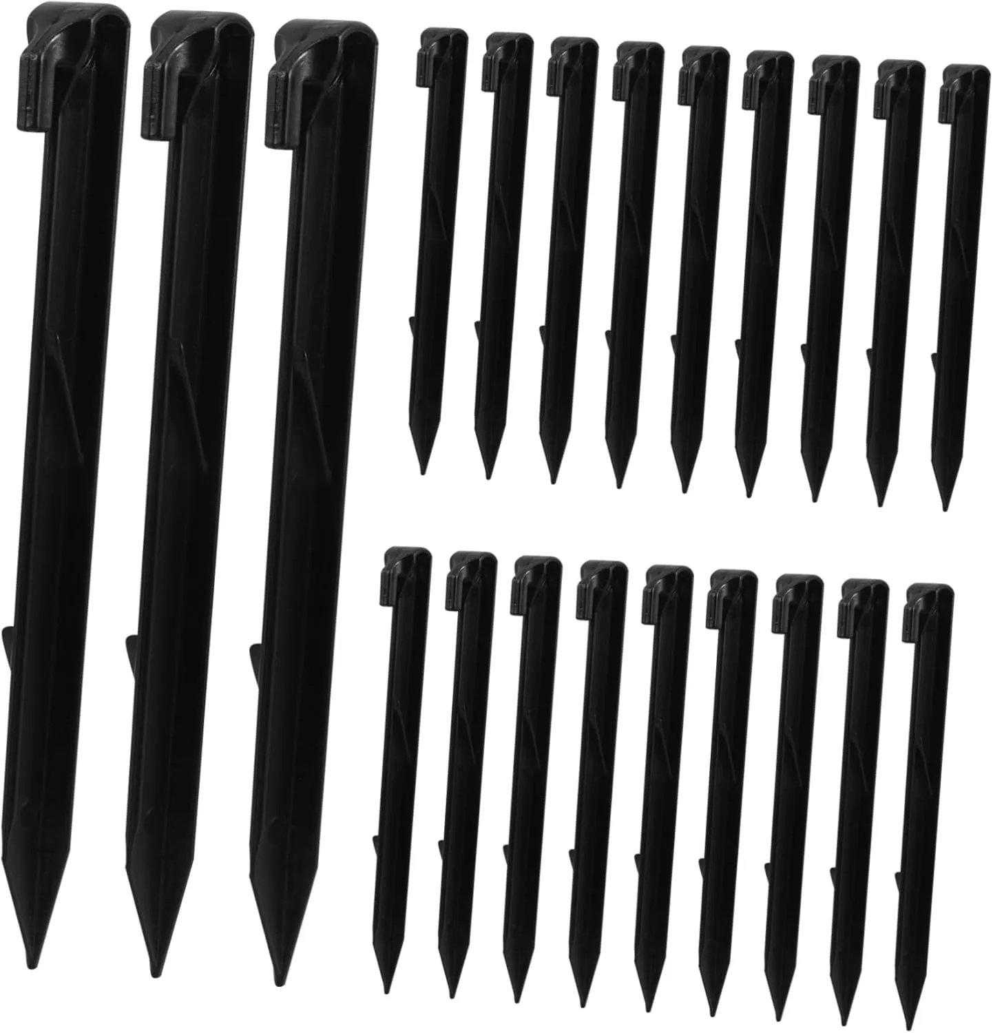 HANABASS 50pcs Heavy Duty Plastic Tent Stakes Durable Canopy Pegs for Camping Outdoor Lawn Beach and Garden Use Versatile Ground Anchors for Tents and Mats
