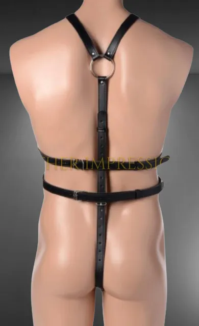 Handmade Mens Leather Body Harness with Cock Ring