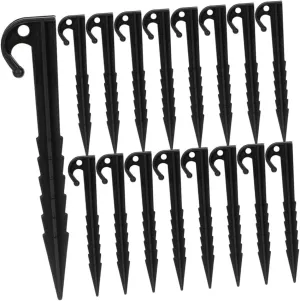 Happyyami 40pcs Tent Ground Stakes Lightweight Plastic for Tent Tarp Beach Mud Grass Easy to Install Camping Accessories