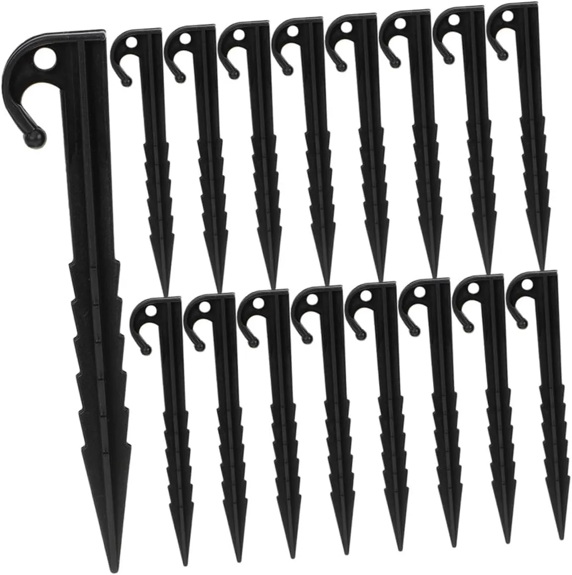 Happyyami 40pcs Tent Ground Stakes Lightweight Plastic for Tent Tarp Beach Mud Grass Easy to Install Camping Accessories