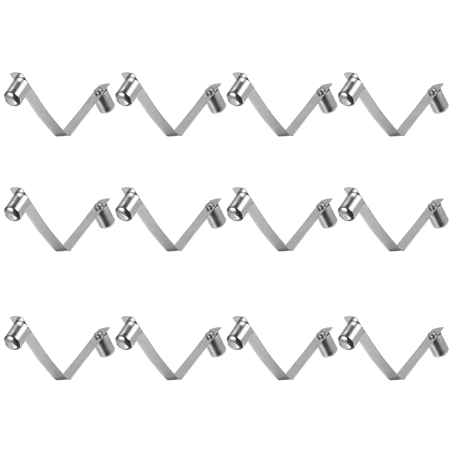 HARFINGTON 12pcs Double Button Kayak Paddle Snap Spring Clip 50x13mm 65Mn Spring Steel V-Shaped Solid Lift Telescopic Locking Tube Pole Clips for Tent Umbrella Camping
