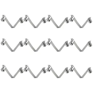 HARFINGTON 12pcs Double Button Kayak Paddle Snap Spring Clip 50x13mm 65Mn Spring Steel V-Shaped Solid Lift Telescopic Locking Tube Pole Clips for Tent Umbrella Camping