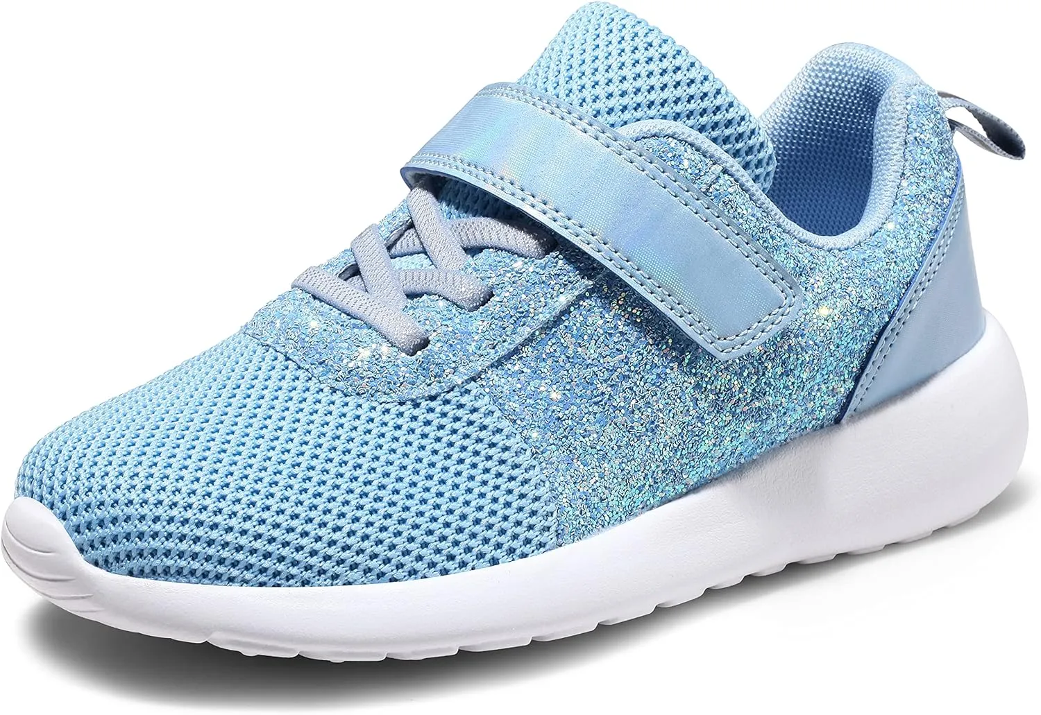 Harvest Land Toddler Glitter Tennis Shoes Slip On Boys Girls Sneakers Casual Running Shoes Woven Breathable with Soft Soled Sports Hook-Loop Outdoor Shoes