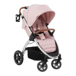 Hauck Uptown Deluxe Stroller - One-Handed Compact Folding, Fully Reclining, Adjustable Height, Cup Holder, Up to 55 lbs. Max Weight - Melange Rose