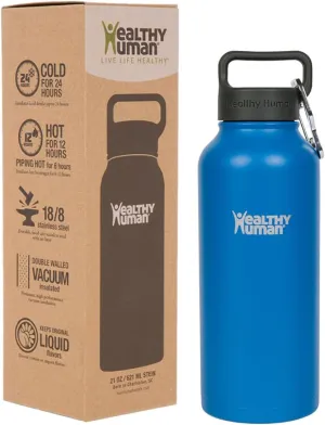 Healthy Human Stainless Steel Water Bottle | Double Walled Vacuum Insulated Water Thermos for Adults | Eco-Friendly Travel Bottles with Leak Proof Lid (Bahama, 32 oz/ 946 ML)