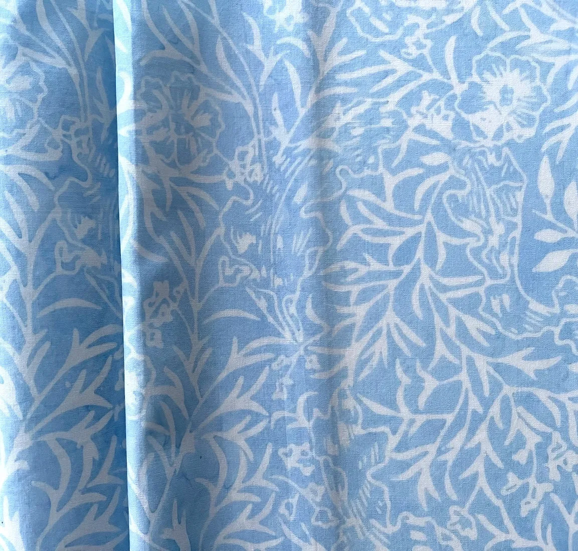 Heart's-Ease Baby Blue Cotton Batik (Made in Indonesia)
