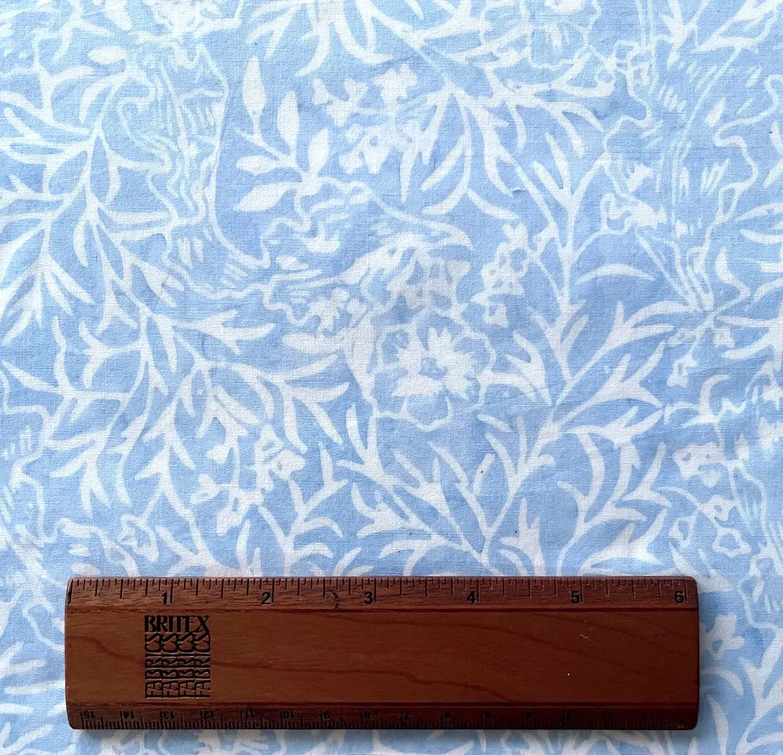 Heart's-Ease Baby Blue Cotton Batik (Made in Indonesia)