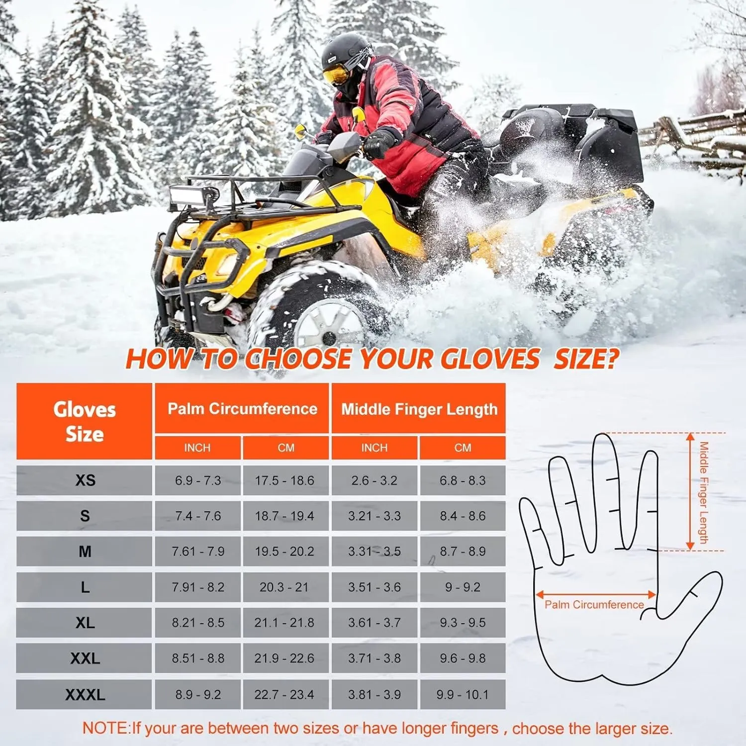 Heated Gloves for Men Women Heated Motorcycle Glove Electric Waterproof Heating Gloves Touchscreen Rechargeable Battery Hand Warmers w/ 12V Motorcycle Wire for Outdoor Work Snowmobiles