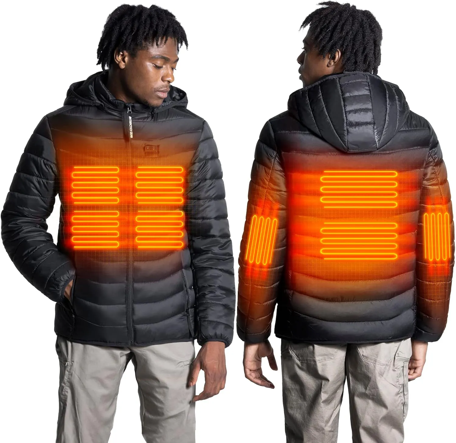 Heated Jacket, Lightweight Heating Jackets with 12V/5A Power Bank, 6 Areas Winter Coat for Men and Women