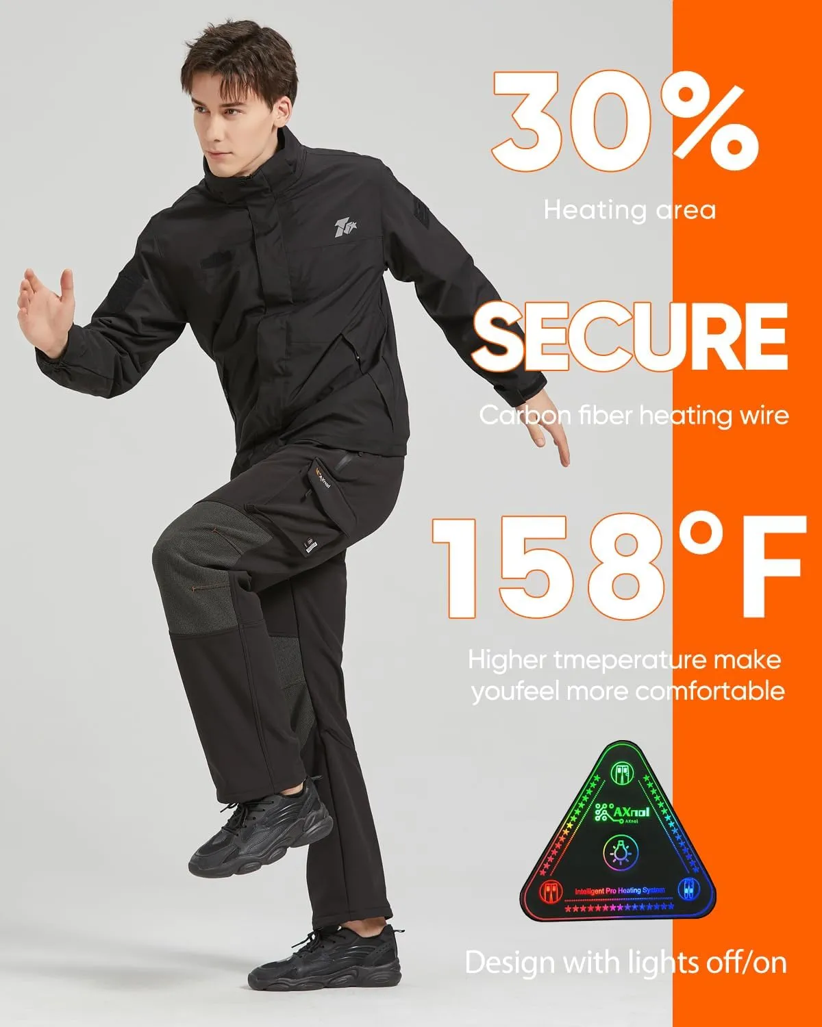 Heated Pants with 20000mAh Battery Pack Electric Heated Snow Hiking Pants Winter Softshell Outdoor Trousers