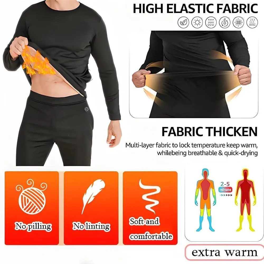 Heated Thermal Underwear for Men Women USB 42 Zone Intelligent Heated Thermals top and Heated Pants Set