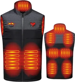 Heated Vest for Men Women 3 Heating Levels 9 Heating Zones Thermal Stand Collar Vests USB Electric Not Included Battery
