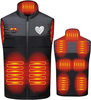 Heated Vest for Men Women 3 Heating Levels 9 Heating Zones Thermal Stand Collar Vests USB Electric Not Included Battery