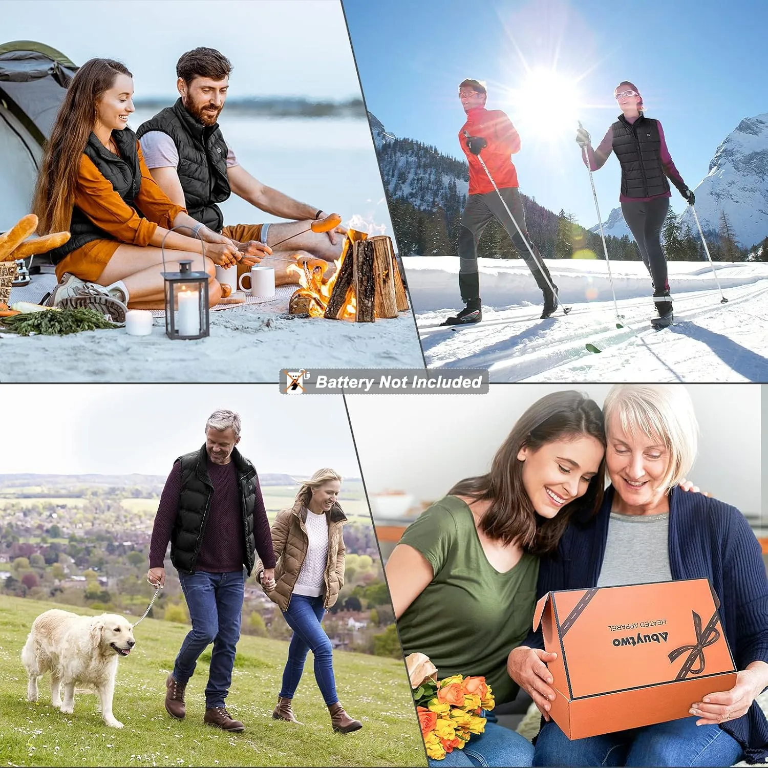 Heated Vest for Men/Women,Electric Heating Jacket Warming Waistcoat Fit Vest For Outdoor Hiking Hunting-No Battery