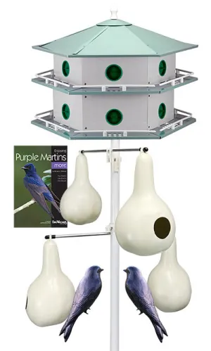 Heath 12-Room Deluxe Purple Martin House, Gourds, & Decoys Kit