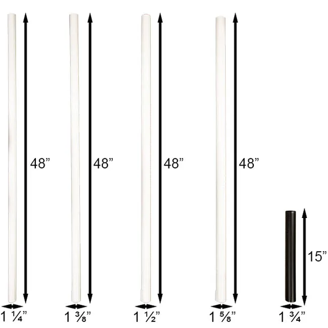 Heath Telescoping Martin House & Gourds Poles, White, 2 Pack