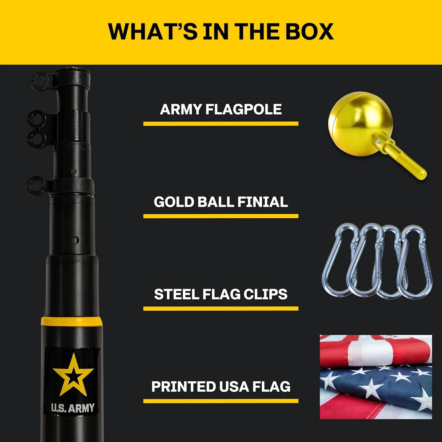 Heavy Duty Telescoping Flagpole Kit, 25 Foot