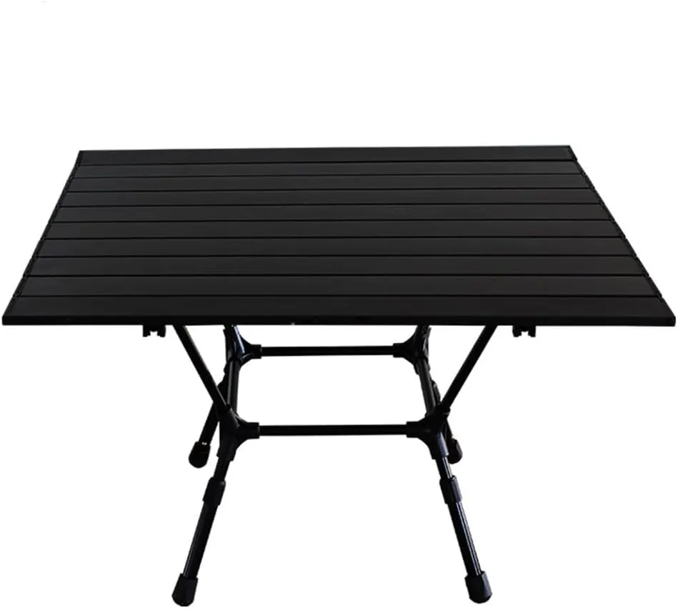 Height-Adjustable Folding Camping Table Aluminum with Carry Bag Portable Side Table for Fishing Beach Picnic, 60*52.5*43