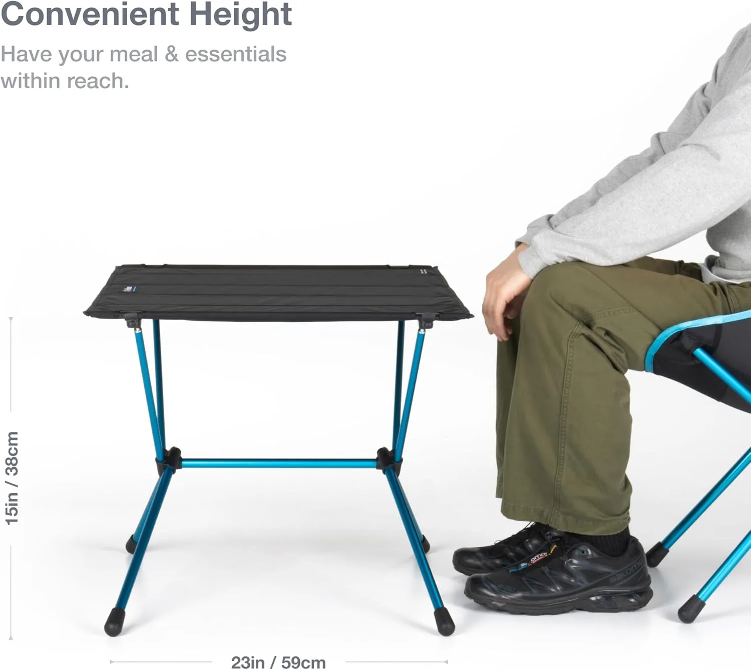 Helinox Table One Hard Top Lightweight, Collapsible, Portable, Outdoor Camping Table, Large - 29.5 x 22.5 Inches, Cobalt