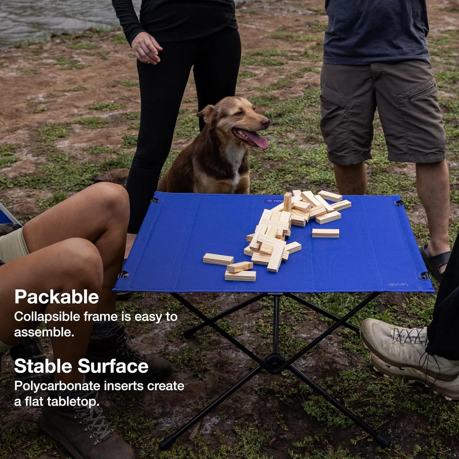 Helinox Table One Hard Top Lightweight, Collapsible, Portable, Outdoor Camping Table, Large - 29.5 x 22.5 Inches, Cobalt