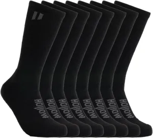 HOLLOW Alpaca Crew Socks for Men and Women, 4 Pack, Temperature Regulating Alpaca Wool Socks for Hiking, Working, Outdoors, Any Season Crew Sock, Moisture Wicking, Light Compression, XLarge, Black