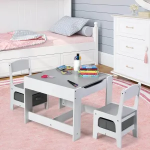 Home Canvas 3 in 1 Activity Table and Chair Sets for Childrens | Lightweight Table and Chair Sets with Storage Boxes