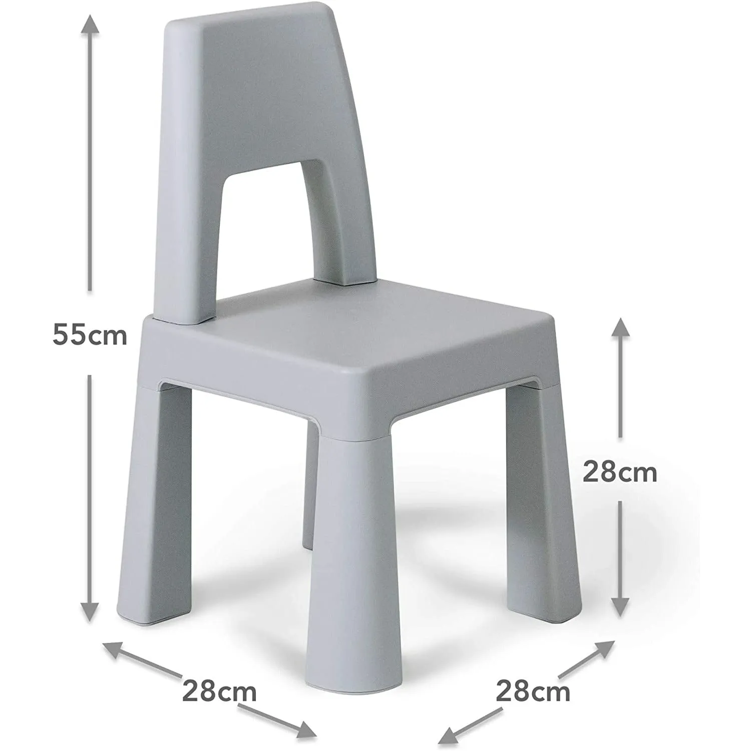 Home Canvas Early Learning Study Table and Chair Set for Childrens | Multifunctional Lightweight Table and Chair Sets - White/Grey