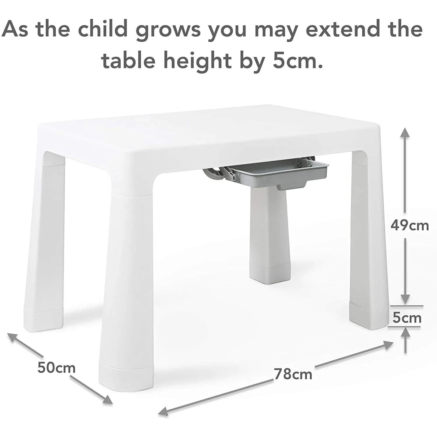 Home Canvas Early Learning Study Table and Chair Set for Childrens | Multifunctional Lightweight Table and Chair Sets - White/Grey