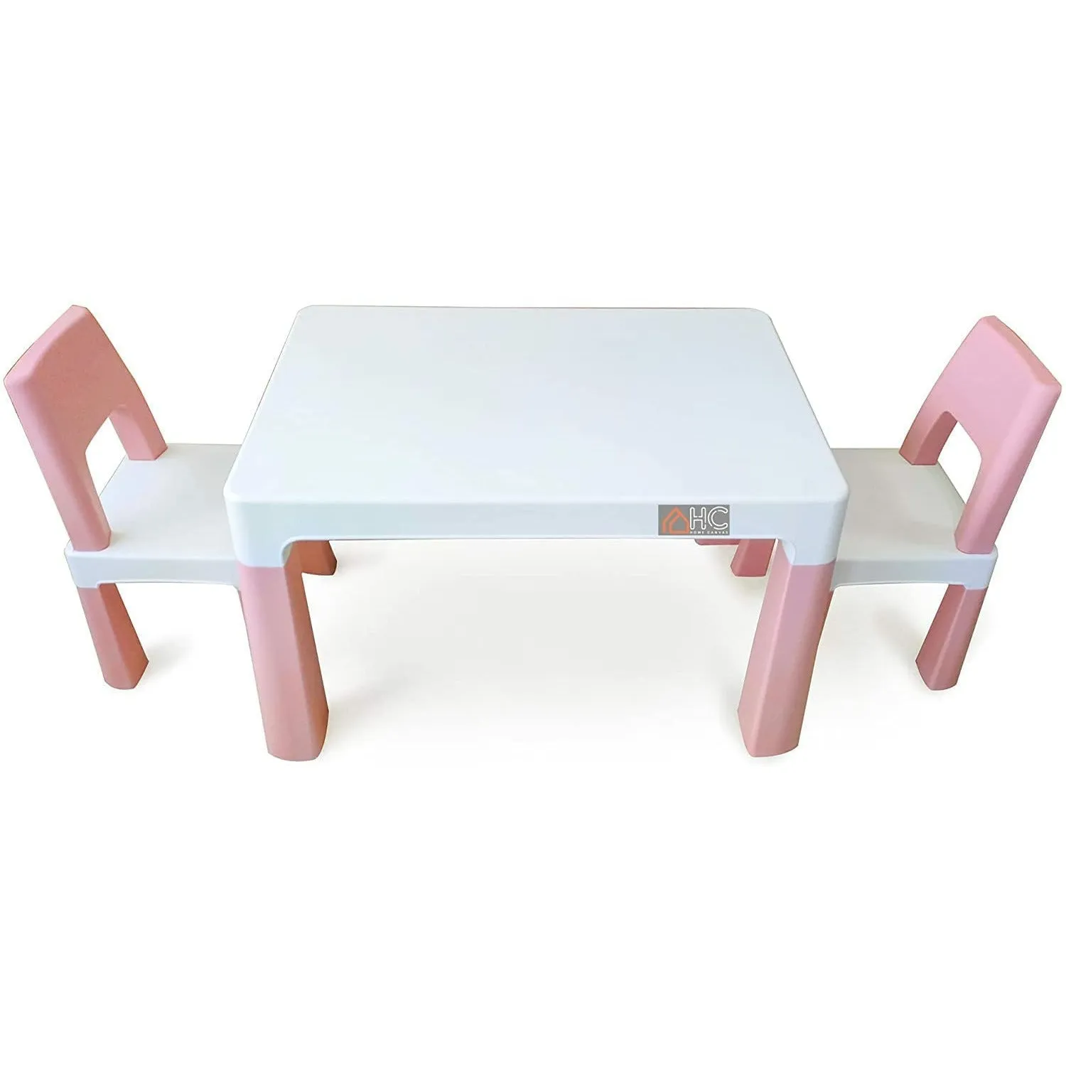 Home Canvas Early Learning Study Table and Chair Set for Childrens | Multifunctional Lightweight Table and Chair Sets - White/Grey