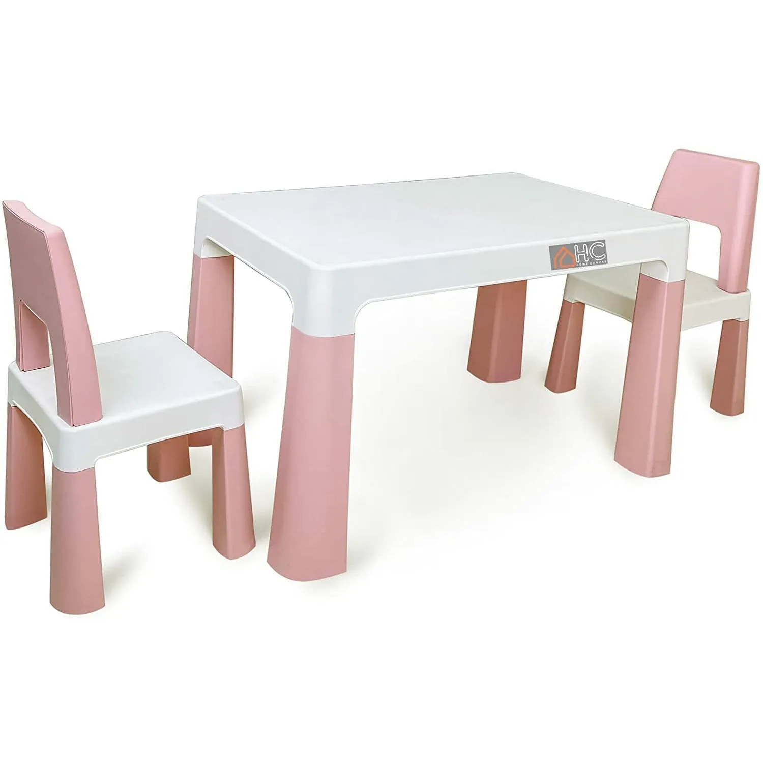 Home Canvas Early Learning Study Table and Chair Set for Childrens | Multifunctional Lightweight Table and Chair Sets - White/Grey