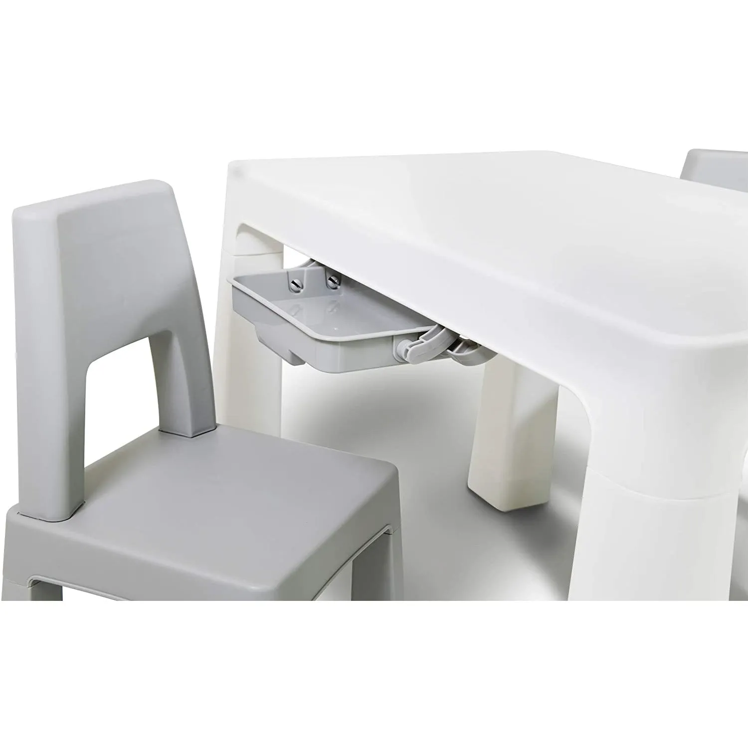 Home Canvas Early Learning Study Table and Chair Set for Childrens | Multifunctional Lightweight Table and Chair Sets - White/Grey