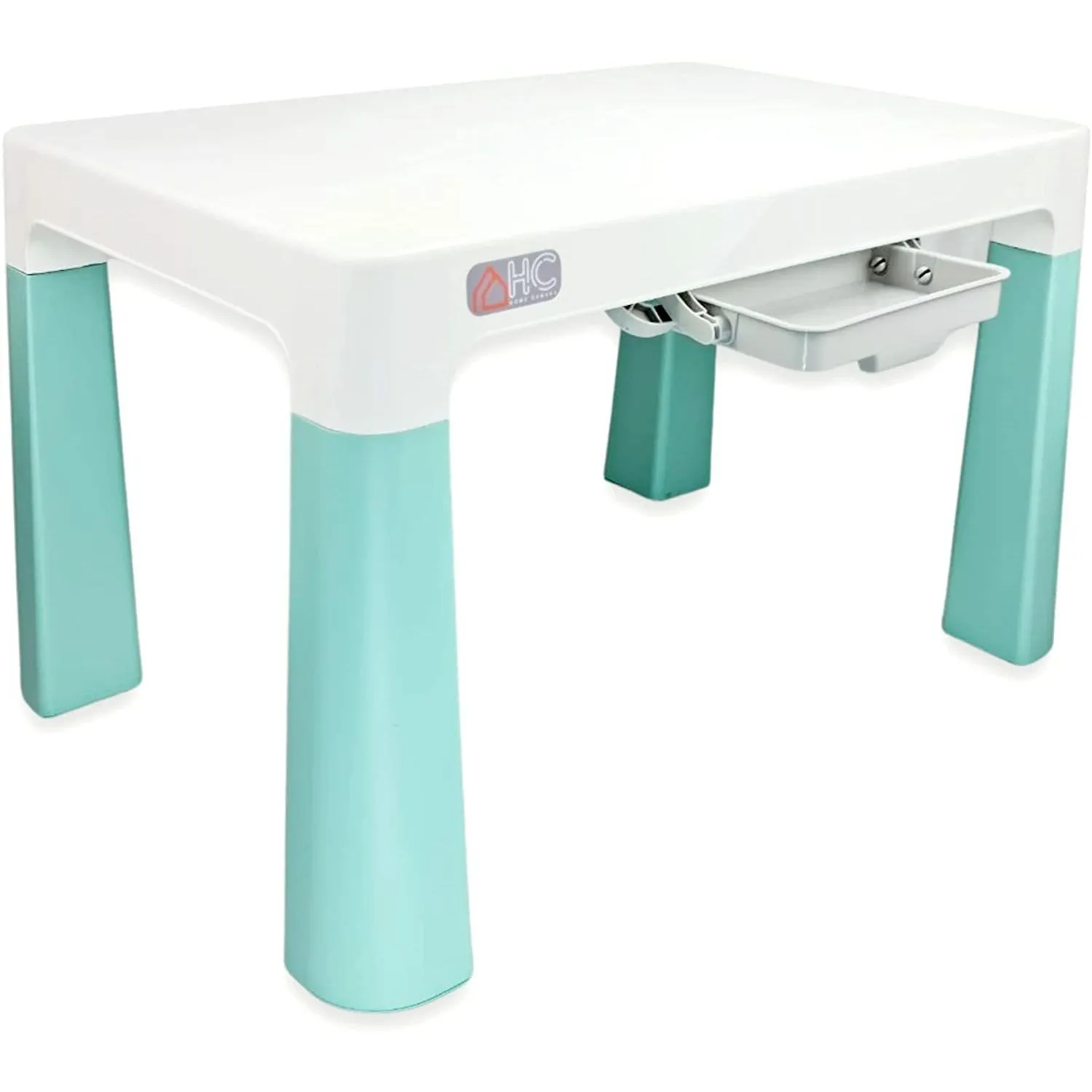 Home Canvas Early Learning Study Table and Chair Set for Childrens | Multifunctional Lightweight Table and Chair Sets - White/Grey